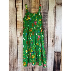 Disney Enchanted Tikki Room Green Tropical Print Youth Girls' Dress XL NWT